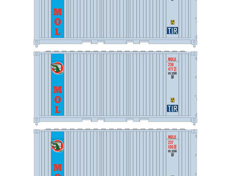 Athearn 17697  20' Corrugated Container, MOL  (3 Pack)