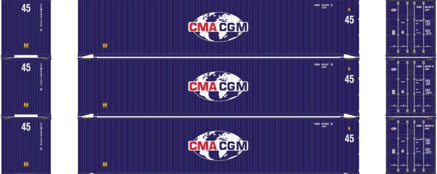 Athearn 27035  45' Container, CMA-CGM (3 Pack)