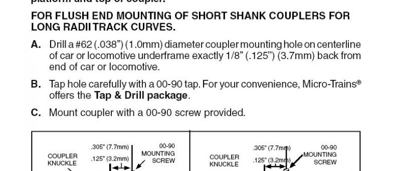 Micro Trains 00102003 (1015-1)   N Universal BMC Short Shank assembled (2pr)
