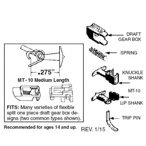 Micro Trains 00130013 (1129)     Medium Universal Coupler (2 pr)