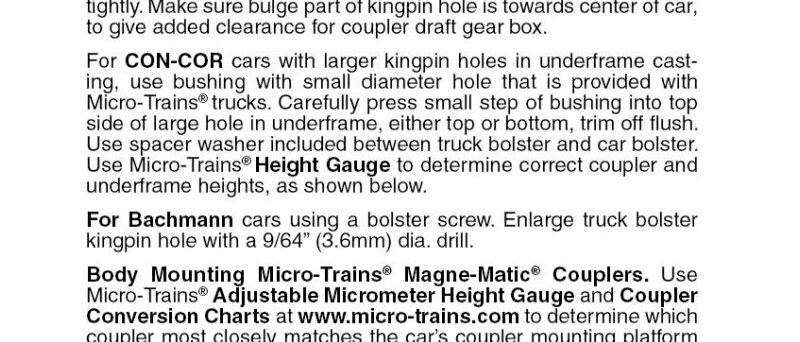 Micro Trains 00302030 (1031)   N Roller Bearing Trucks w/o couplers (1 pr)