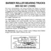 Micro Trains 00302041 (1035)   N Barber Roller Bearing Trucks w/ short ext. couplers (1 pr)