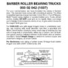 Micro Trains 00302042 (1037)   N Barber Roller Bearing Trucks w/ med. ext. couplers (1 pr)