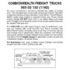 Micro Trains 00302132 (1182)   N 6-wheel Commonwealth Freight Trucks w/med. ext. couplers (1 Pr)