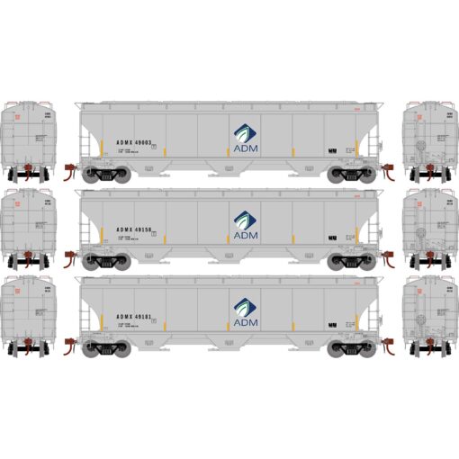 Athearn Genesis 89984  Trinity 3-Bay Hopper, ADM (3 Pack) #49003, 49158, 49181