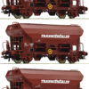 Roco 76033   3 piece set swing roof wagons, SNCF