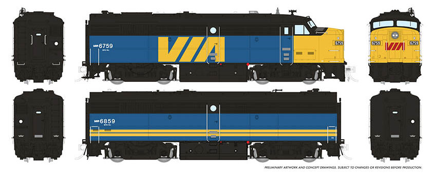 Rapido Trains 21610   Diesel Locomotive FPA/B-2u, VIA Rail (DCC/Sound)