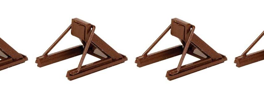 Walthers Track 83109  HO Assembled Track Bumper 4-Pack - Rust Brown