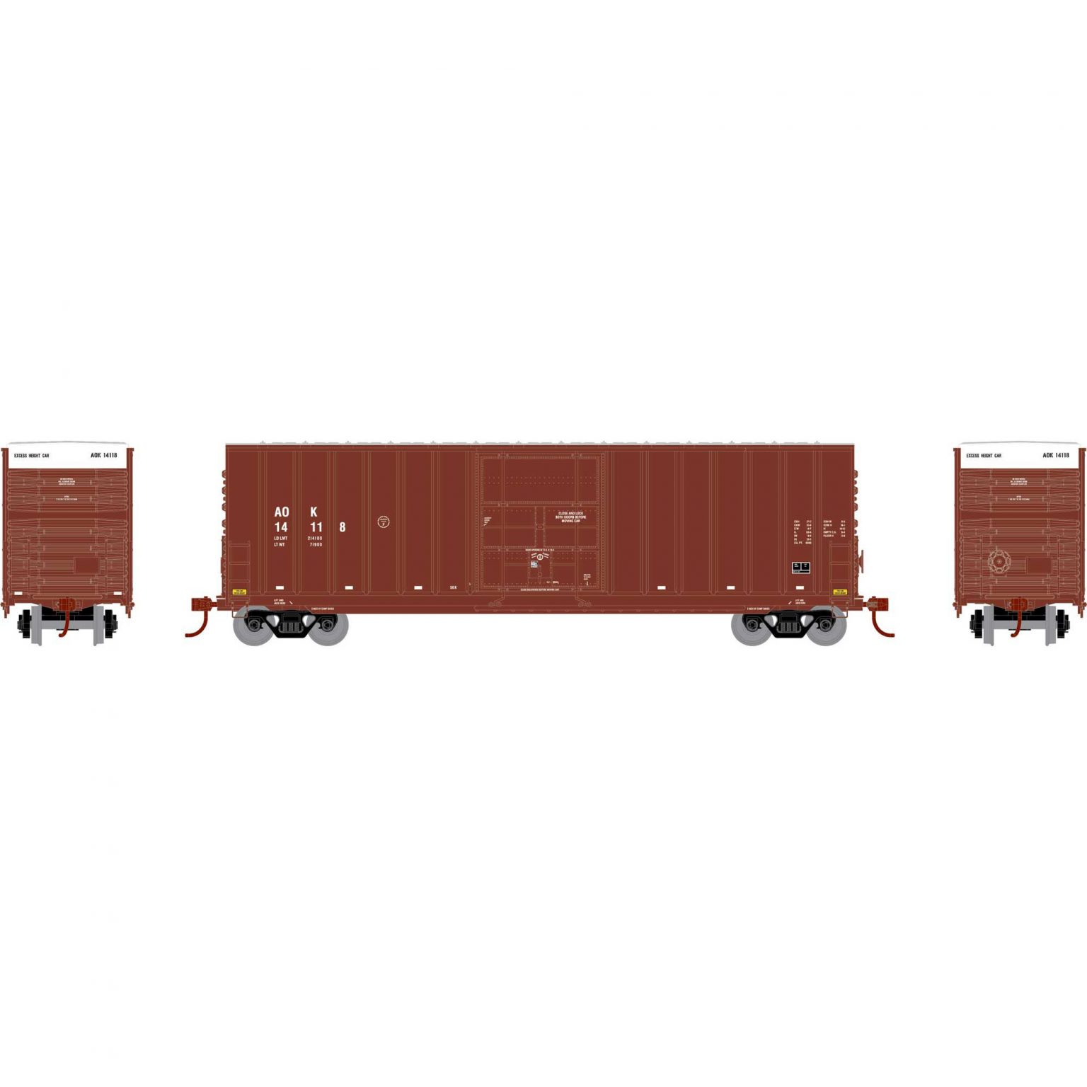Athearn 1518   50' Exterior Post High Cube Plug Boxcar, LRS #100000