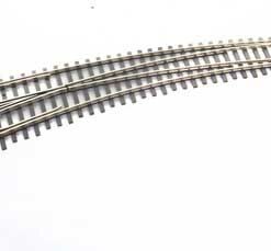 Walthers Track 83061  HO Code 83 Nickel Silver DCC-Friendly Curved Turnout - 20 and 24" Radii - Left Hand