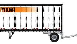 Trainworx 42885-01   28' Pup Van Trailer with Converter Dolly, Yellow