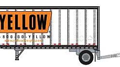 Trainworx 42885-04   28' Pup Van Trailer with Converter Dolly, Yellow