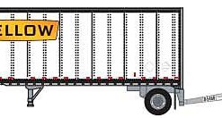 Trainworx 42885-07   28' Pup Van Trailer with Converter Dolly, Yellow