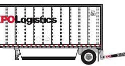 Trainworx 42891-03  28' Pup Van Trailer with Converter Dolly, XPO Logistics 