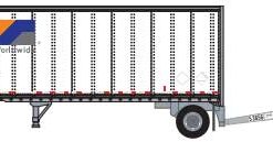 Trainworx 42890-01   28' Pup Van Trailer with Converter Dolly, YRC Worldwide