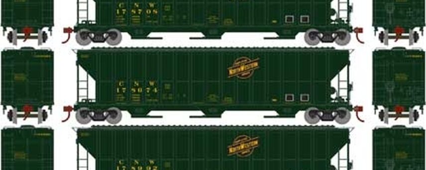 Athearn HO 81561  FMC 4700 Covered Hoppers, C&NW (3 Pack)