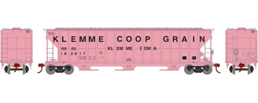 Athearn HO 81562  FMC 4700 Covered Hoppers, Klemme Coop Grain #182917