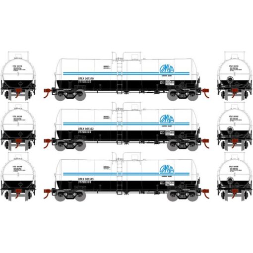 Athearn 16361   16,000-Gallon Clay Slurry Tank, UTLX (3 Pack)