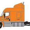 Trainworx 42585-03    Freightliner Cascadia Raised-Roof 2-Axle Semi Tractor, Yellow