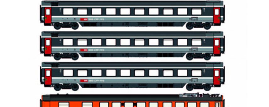 LS Models MW1806  8 piece passenger set PARIS-BÂLE-ZURICH EC 114/115, SBB