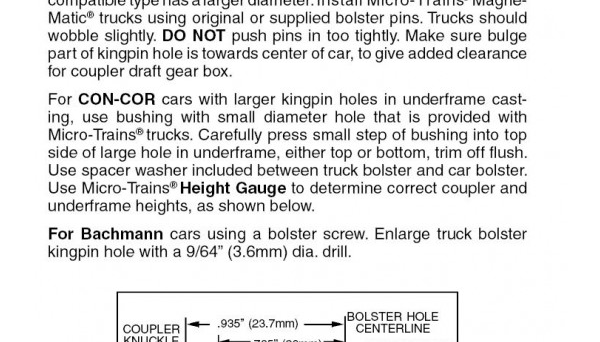 Micro Trains 00302034 (1032)   N Roller Bearing Trucks w/ long ext. couplers (1pr)