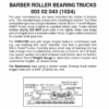 Micro Trains 00302043 (1024)   N Barber Roller Bearing Trucks w/med ext couplers (1pr)