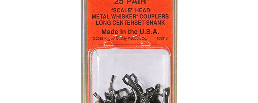 Kadee #156-25 HO Scale Bulk Pack - #156 "Scale" Whisker® Metal Couplers - Long (25/64") Centerset Shank (25pr)