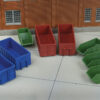 Walthers SceneMaster 4106  Industrial Dumpsters -- Kit - 2 Large Roll-Off, 2 Medium Roll-Off, 4 Scrap Metal Slide-Off