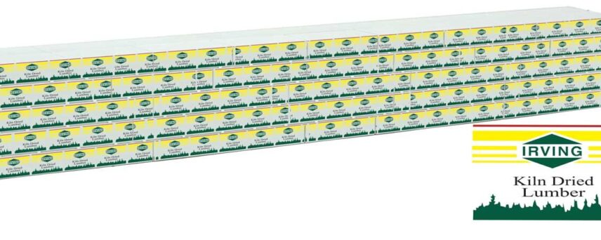 Walthers SceneMaster 3163  Wrapped Lumber Load for WalthersMainline 72' Centerbeam Flatcar - Irving Lumber