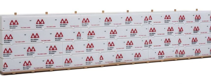 Walthers SceneMaster 3123  Wrapped Lumber Load for WalthersProto CC&F Bulkhead Flatcar -- MacMillan Bloedel
