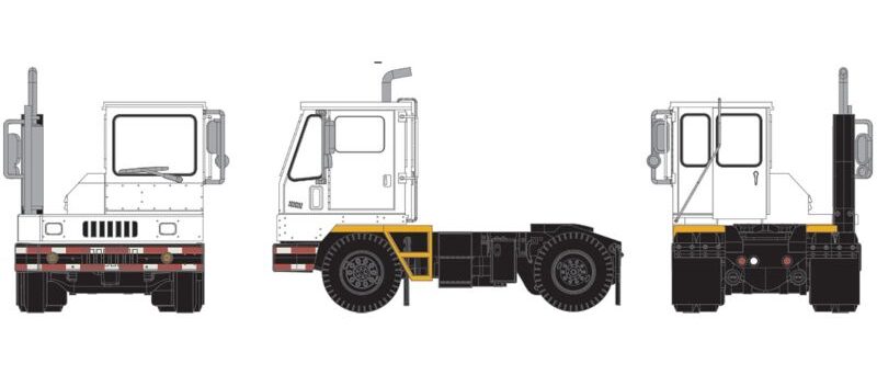 Athearn 29141  Modern Yard Tractor, White/Red&White Stripe