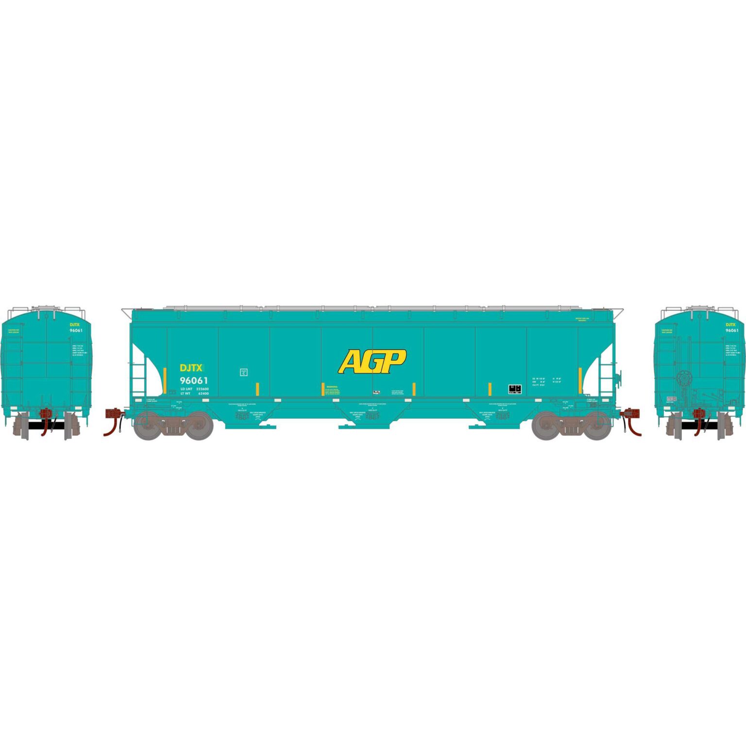 Athearn Genesis 97147   Trinity 3-Bay Hoppers, DJTX #96061