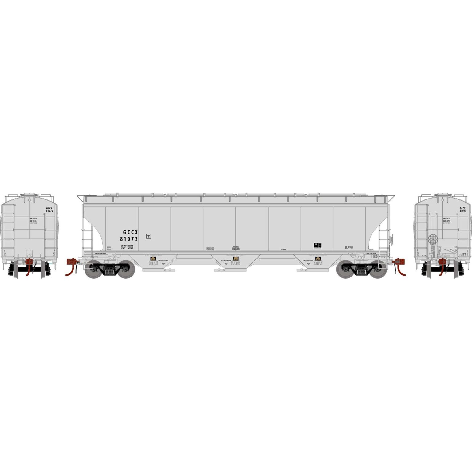 Athearn Genesis 97163   Trinity 3-Bay Hoppers, GCCX #81072