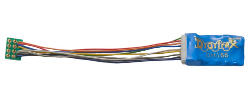 Digitrax DH166P 1.5 Amp Premium HO Scale Decoder with Digitrax Easy Connect 8 Pin to DCC Medium Plug 3.0” harness