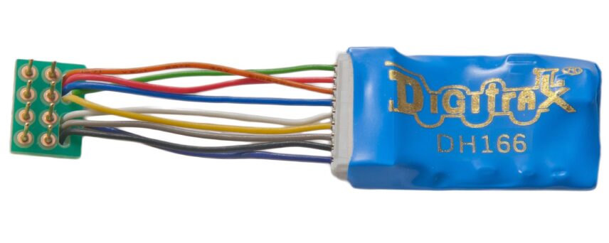 Digitrax DH166PS 1.5 Amp Premium HO Scale Decoder with Digitrax Easy Connect 8 Pin to DCC Medium Plug 1.0” harness