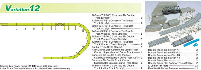 Kato 20871  N V12 Double Track Viaduct Set
