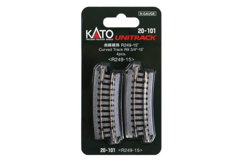 Kato 20101  N 249mm (9 3/4") Radius 15º Curve Track [4 pcs]