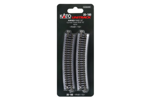 Kato 20160  N 481mm (19") Radius 15º Curve Track [4 pcs]