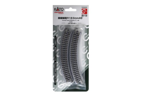 Kato 20172  N Unitrack Compact 183mm (7") Radius 45º Curve Track [4 pcs]