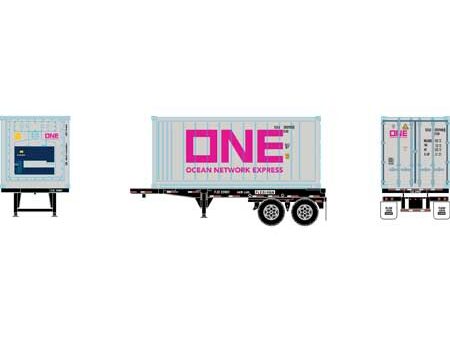 Athearn 28891   20' Chassis w/ Reefer Container, ONE