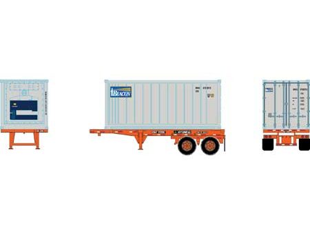 Athearn 28893   20' Chassis w/ Reefer Container, Beacon