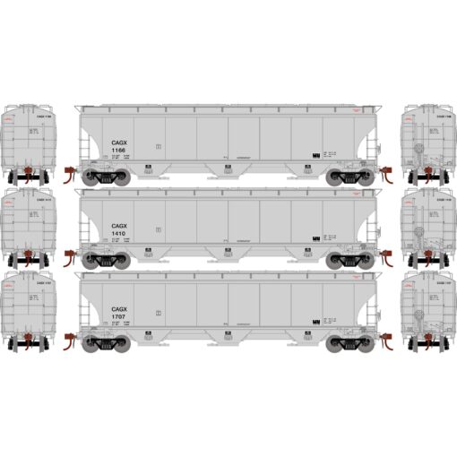 Athearn Genesis 97145   Trinity 3-Bay Hoppers, CAGX #1166/1410/1707 (3 Pack)