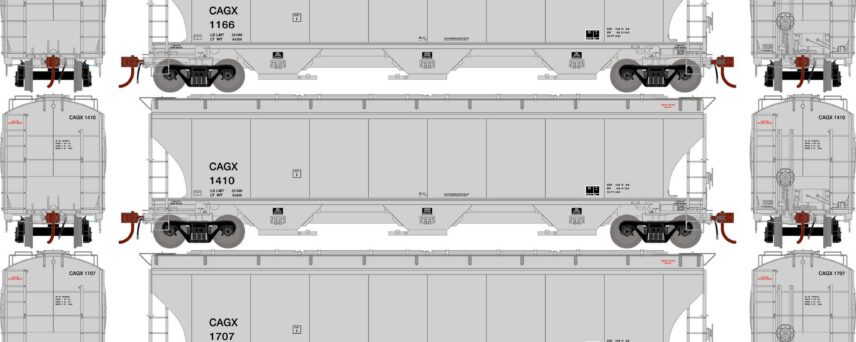 Athearn Genesis 97145   Trinity 3-Bay Hoppers, CAGX #1166/1410/1707 (3 Pack)