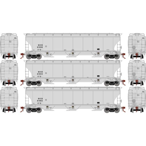 Athearn Genesis 97166   Trinity 3-Bay Hoppers, GCCX #81030/81044/81083 (3 Pack)