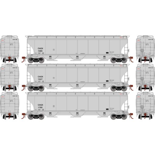 Athearn Genesis 97146   Trinity 3-Bay Hoppers, CAGX #1085/1527/1792 (3 Pack)
