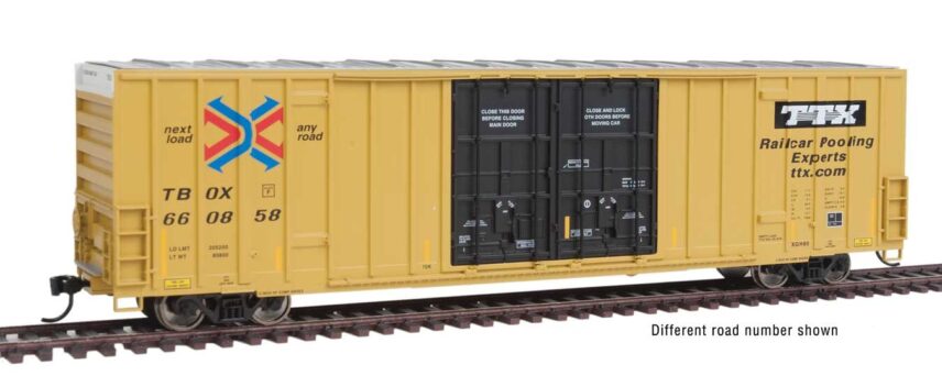 Walthers Mainline 3021   60′ High-Cube Plate F Boxcar, Trailer Train TTX #661025