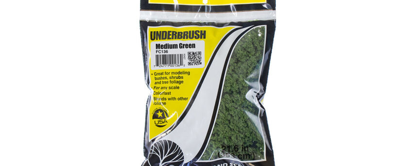 Woodland Scenics FC136  Underbrush Medium Green Bag 21.6 in3 (353 cm3)