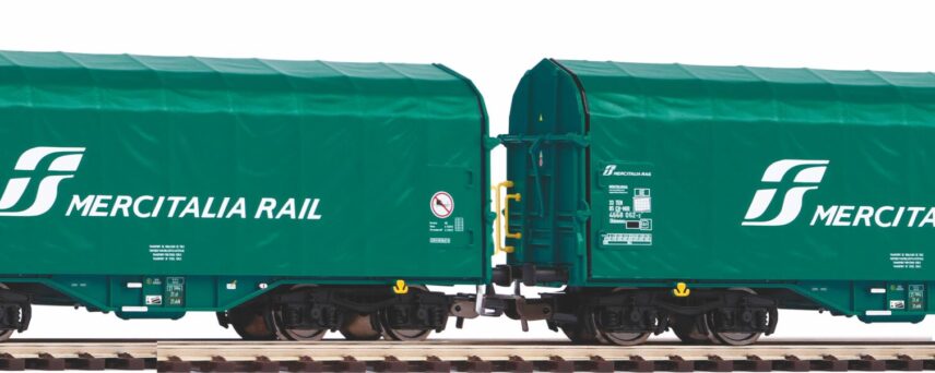 Piko 58256   2-pcs Sliding Tarp Wagon, Mercitalia