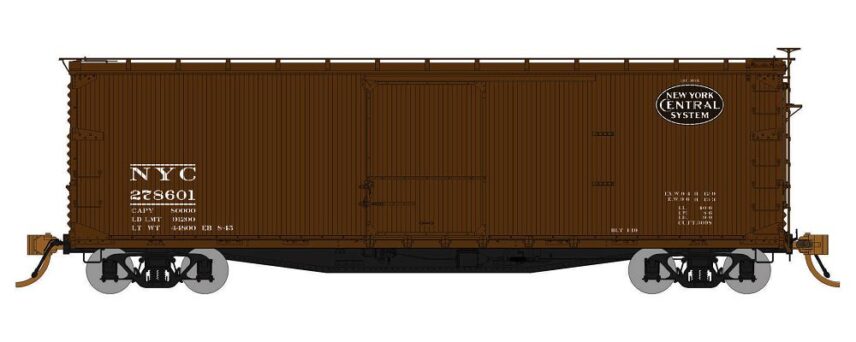 Rapido Trains 130108  40 ft USRA Double-Sheathed Wood Boxcar - 4-Pack - NYC - #s 278601, 290173, 234812, 290718