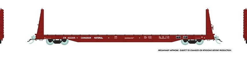 Rapido Trains 147003-2  Marine Industries Bulkhead Flatcar: CN - Mineral Brown #620010
